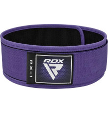 Пояс для бодібілдингу шкіряний RDX RX1 - фіолетовий/ розмір XS