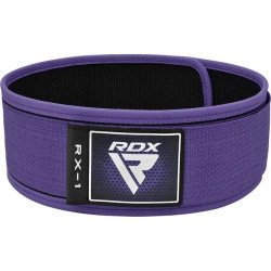 Пояс для бодібілдингу шкіряний RDX RX1 - фіолетовий/ розмір XS