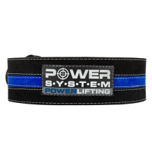 Пояс для пауерліфтингу Power System PS-3800  PowerLifting шкіряний Black/Blue Line M