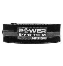 Пояс для пауерліфтингу Power System PS-3800  PowerLifting шкіряний Black/Grey Line XL