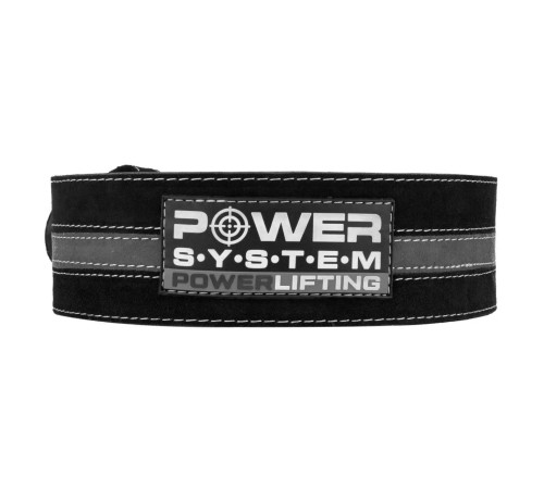 Пояс для пауерліфтингу Power System PS-3800 PowerLifting шкіряний Black/Grey Line XL