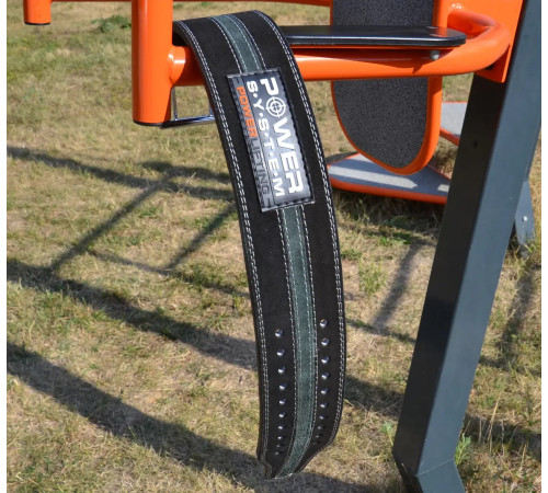Пояс для пауерліфтингу Power System PS-3800 PowerLifting шкіряний Black/Grey Line XL