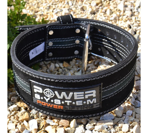 Пояс для пауерліфтингу Power System PS-3800 PowerLifting шкіряний Black/Grey Line XL