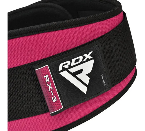 Пояс для бодібілдингу неопреновий RDX RX3 EVA Curve - рожевий/ розмір M
