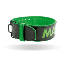 Пояс для бодібілдингу шкіряний MadMax MFB-302 Quick Release Belt - чорно-зелений/ розмір L