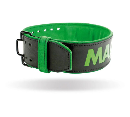 Пояс для бодібілдингу шкіряний MadMax MFB-302 Quick Release Belt - чорно-зелений/ розмір M