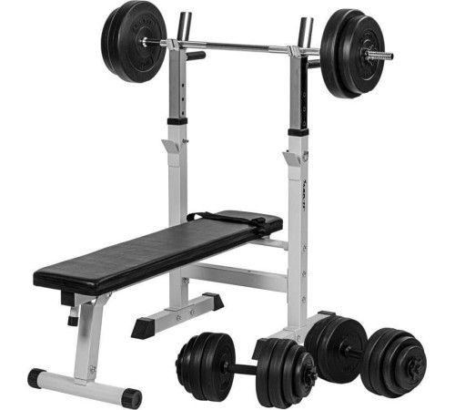Лава Movit Fitness біла + набір гантелей 60 кг Лава Movit Fitness біла + набір гантелей 60 кг