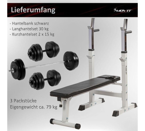 Лава Movit Fitness біла + набір гантелей 60 кг Лава Movit Fitness біла + набір гантелей 60 кг