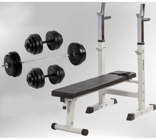 Лава Movit Fitness біла + набір гантелей 60 кг Лава Movit Fitness біла + набір гантелей 60 кг