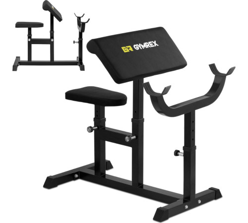 Gymrex Bench Тренажерна лава для вправ на біцепс до 120 кг Gymrex Bench Тренажерна лава для вправ на біцепс до 120 кг