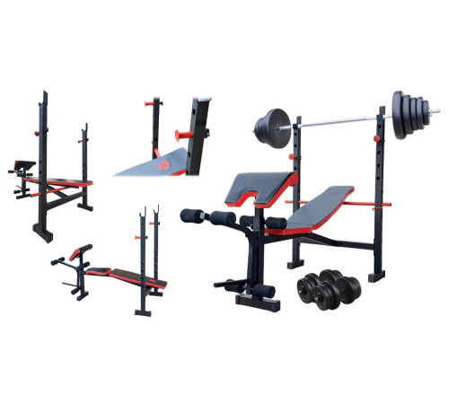 Лава для жиму RN-Sport ReadMeBlack + 4 грифи, 100 кг дисків