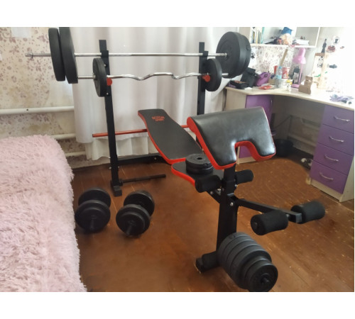 Лава для жиму RN-Sport ReadMeBlack + 4 грифи, 100 кг дисків