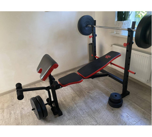 Лава для жиму RN-Sport ReadMeBlack + 4 грифи, 100 кг дисків