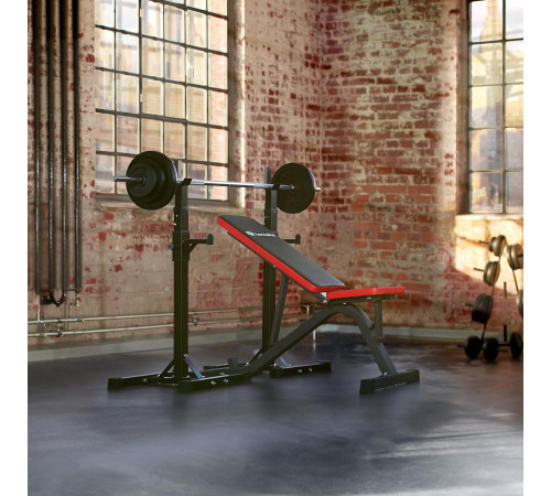 Лава для штанги Tectake Bench - чорний/червоний Лава для штанги Tectake Bench - чорний/червоний