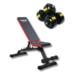 Лава York Fitness Aspire 280 FID з гантелями Besport PowerPro 2 х 13,5 кг