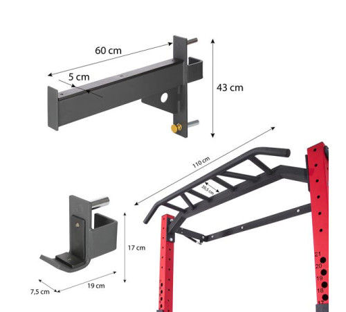 Настінна стійка для дому HMS KLT23 червона