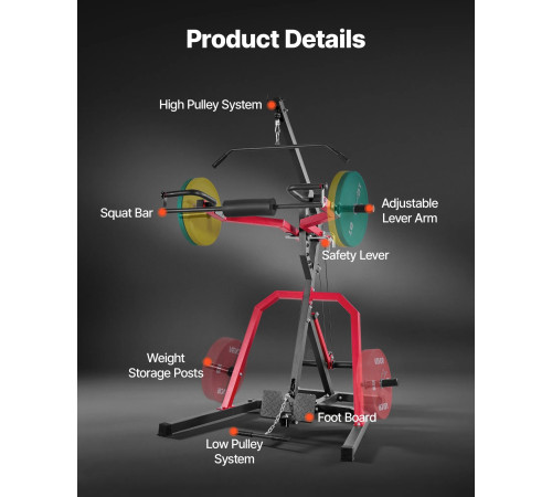 Тренажер для тренування тіла VEVOR, чорно-червоний
