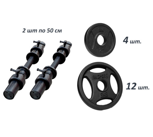 Гантелі розбірні олімпійські RN-Sport 2 х 41 кг