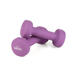Гантелі неопренові Queenfit 2 х 1 кг, фіолетові