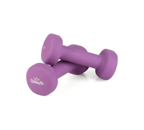 Гантелі неопренові Queenfit 2 х 1 кг, фіолетові Гантелі неопренові Queenfit 2 х 1 кг, фіолетові