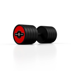 Гантель сталева прогумована Marbo Sport 40 кг червона