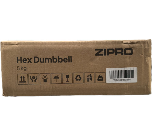 Гантель Zipro Hex прогумована 1 х 5 кг Гантель Zipro Hex прогумована 1 х 5 кг