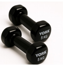 Гантелі вінілові York Fitness 2 х 5 кг, чорні
