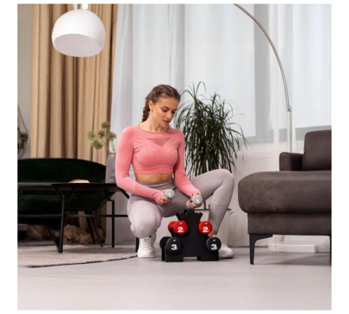 Стійка з гантелями Hop-Sport HS-V122DRS 12 кг, чорна