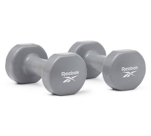 Гантелі Reebok RAWT-18003 3 кг сірі, вініл, пара Гантелі Reebok RAWT-18003 3 кг сірі, вініл, пара