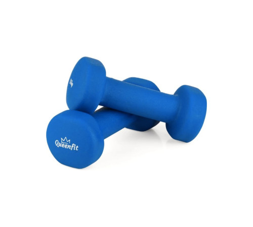 Набір гантелей неопренових Queenfit 2х1,5 кг світло-синій Набір гантелей неопренових Queenfit 2х1,5 кг світло-синій