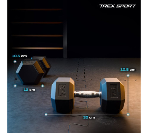 Гантель шестигранна Trex Sport TX-075RD 7,5 кг