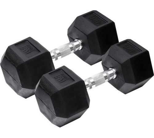 Гантелі Orange Gym Hexagonal, 2 х 4 кг, чорні Гантелі Orange Gym Hexagonal, 2 х 4 кг, чорні