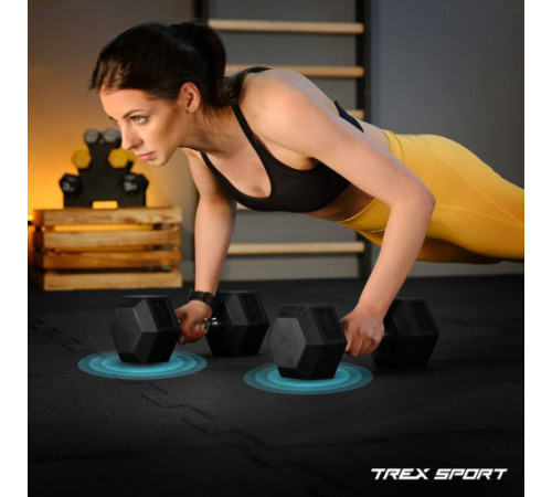 Гантеля шестигранна Trex Sport TX-125RD 12,5 кг