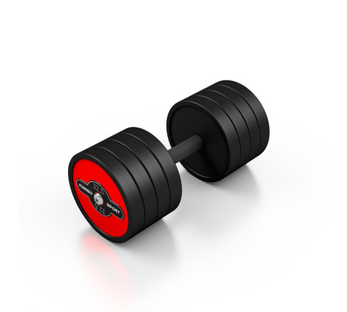 Гантель сталева прогумована Marbo Sport 32,5 кг червона