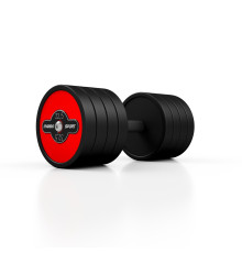 Гантель сталева прогумована Marbo Sport 32,5 кг червона
