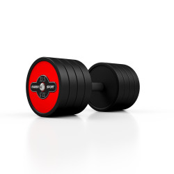 Гантель сталева прогумована Marbo Sport 32,5 кг червона