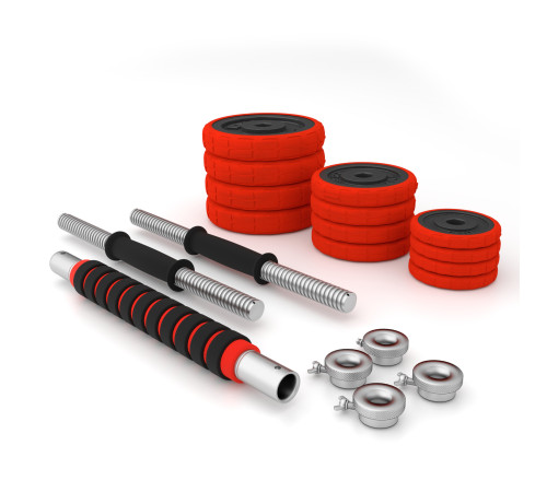 Гантелі розбірні HMS SGGX20 з перехідником для штанги, 20 кг