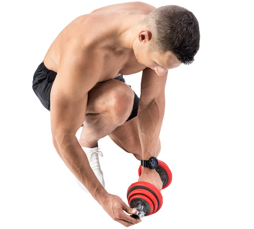 Гантелі розбірні HMS SGGX20 з перехідником для штанги, 20 кг