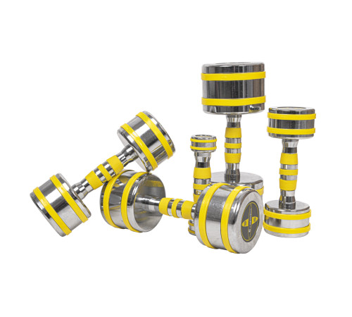 Гантель хромована inSPORTline Yellsteel 8 кг Гантель хромована inSPORTline Yellsteel 8 кг
