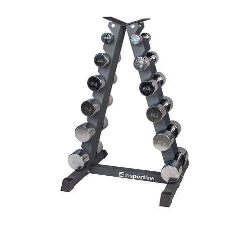 Набір одноручних хромованих гантелей з стійкою inSPORTline Crossteel 2x 2-12 кг. Набір одноручних хромованих гантелей з стійкою inSPORTline Crossteel 2x 2-12 кг.
