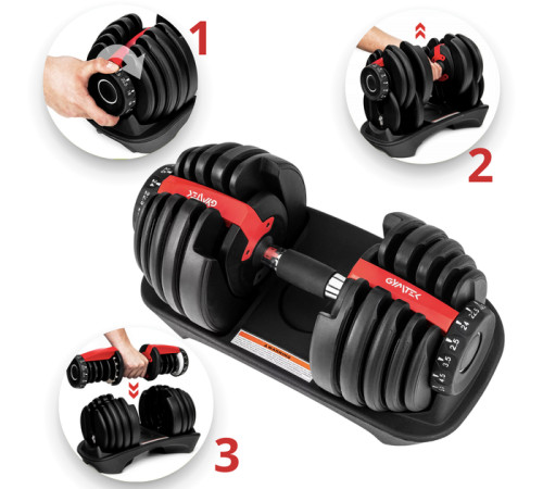 Гантель розбірна Gymtek 2,5-24 кг червона Гантель розбірна Gymtek 2,5-24 кг червона