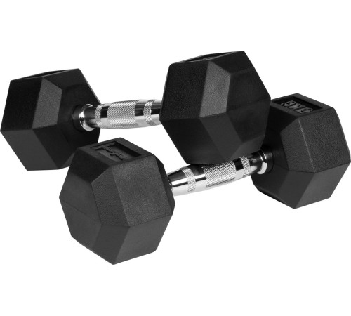 Гантелі шестигранні чавунні REBEL ACTIVE HEX, ​​2 х 5 кг