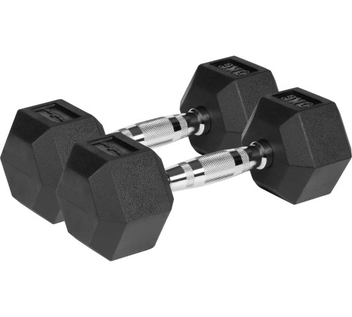 Гантелі шестигранні чавунні REBEL ACTIVE HEX, ​​2 х 5 кг