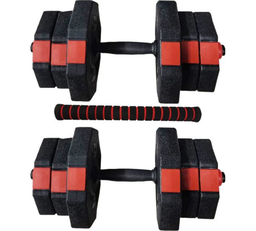 Гантелі розбірні Eb Fit з перехідником для штанги 2 х 10 кг