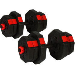 Гантелі розбірні Eb Fit з перехідником для штанги 2 х 10 кг