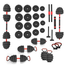 Гантелі розбірні HMS SGN140 PRO 6-в-1 зі штангою та гирями 40 кг