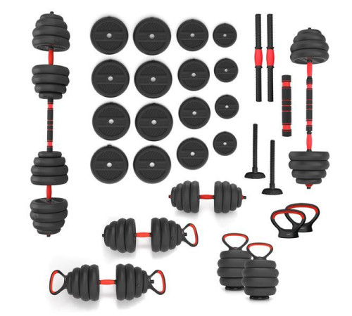 Гантелі розбірні HMS SGN140 PRO 6-в-1 зі штангою та гирями 40 кг