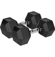   Гантелі шестигранні чавунні REBEL ACTIVE HEX, ​​2 х 12,5 кг 