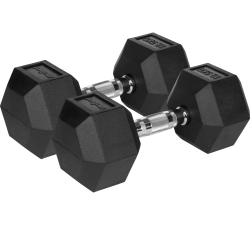 Гантелі шестигранні чавунні REBEL ACTIVE HEX, 2 х 12,5 кг Гантелі шестигранні чавунні REBEL ACTIVE HEX, 2 х 12,5 кг