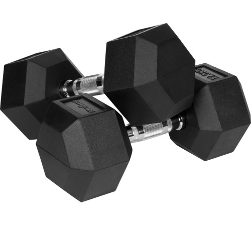 Гантелі шестигранні чавунні REBEL ACTIVE HEX, 2 х 12,5 кг Гантелі шестигранні чавунні REBEL ACTIVE HEX, 2 х 12,5 кг